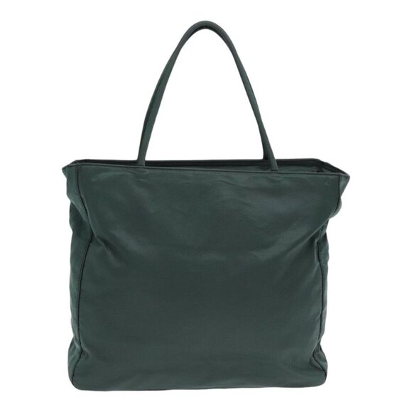 PRADA Tote Bag Nylon Khaki Silver Auth - Picture 1 of 16